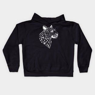 White Leopard Head Kids Hoodie